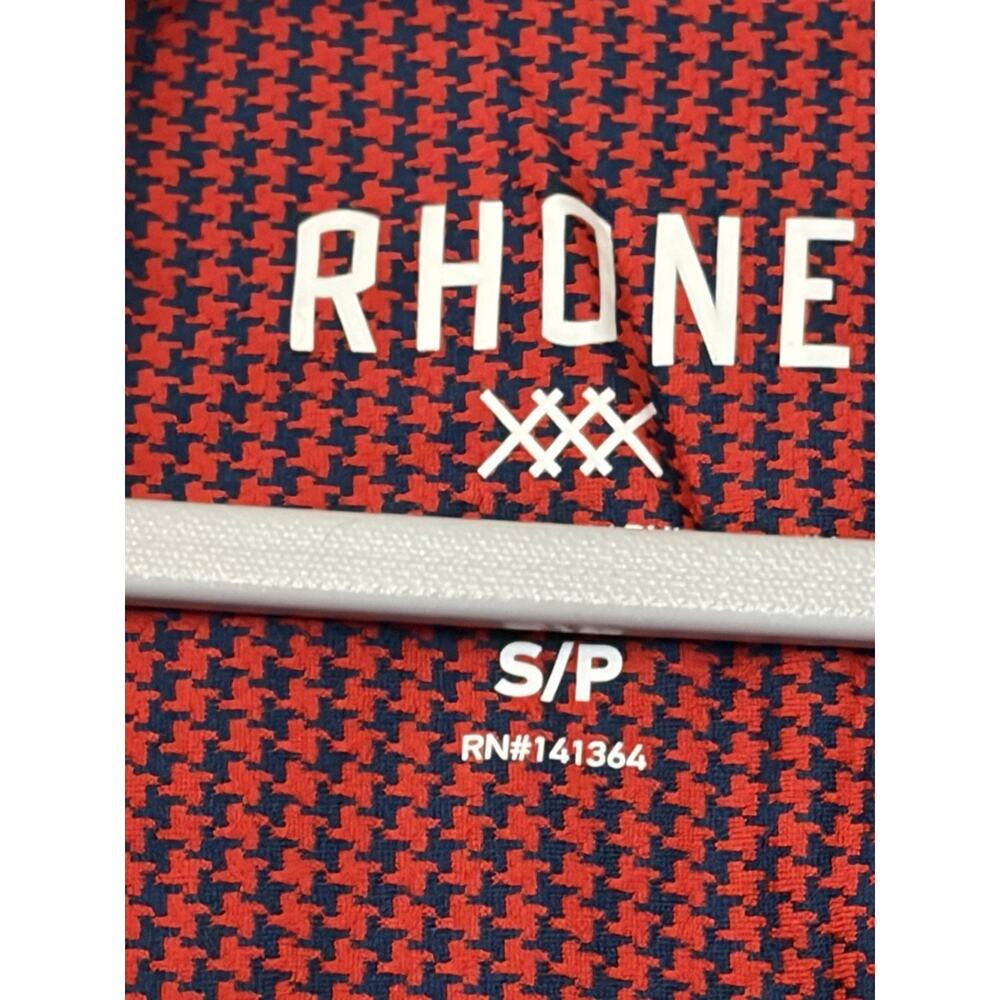 Rhone Commuter Shirt •Men S• Slim Fit Red Houndstooth Performance Button Down - Picture 5 of 11